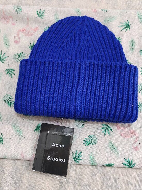 Acne Studios Blue Knitted Wool Beanie